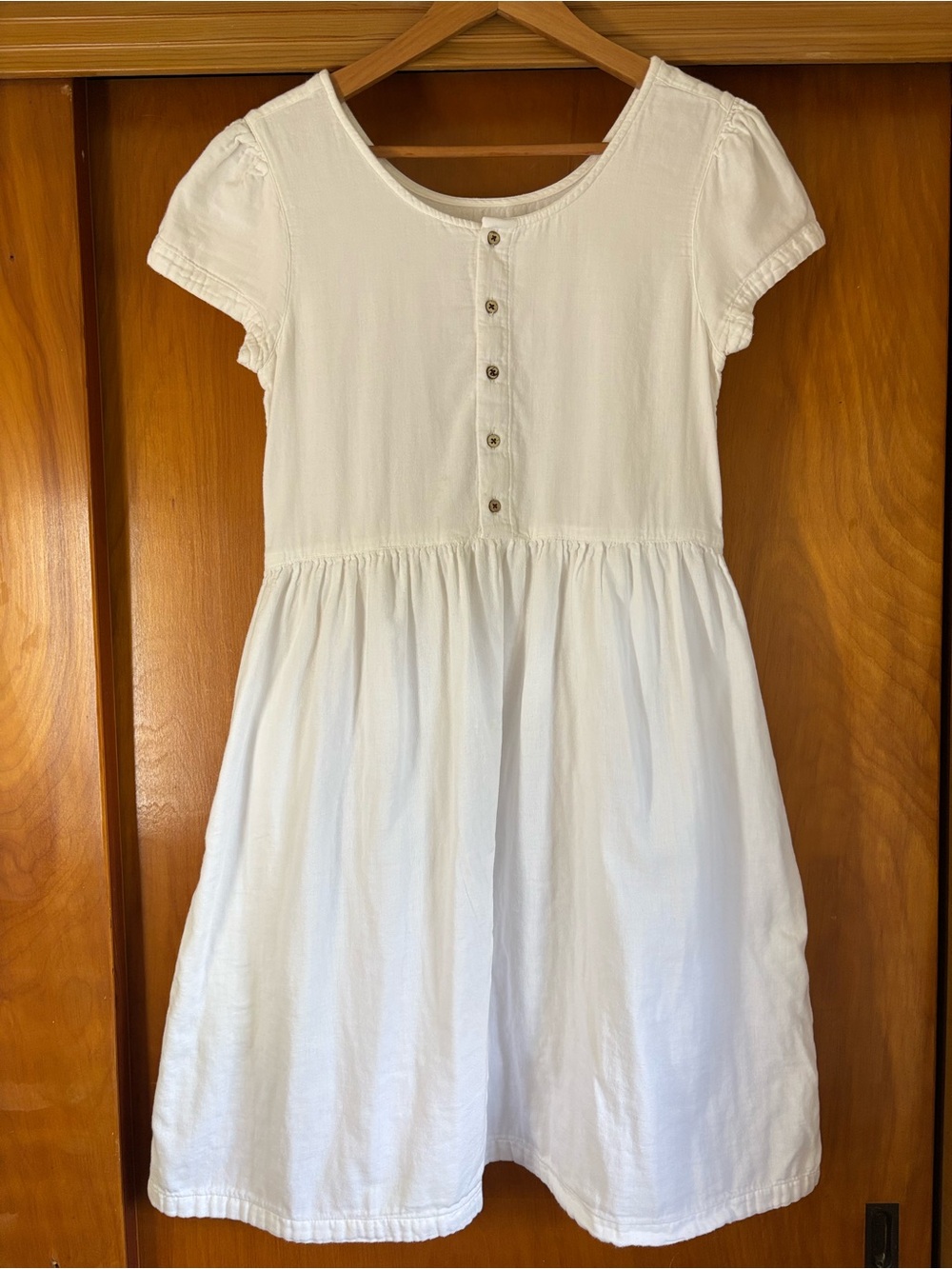 Wares Olli Ella Organic Cotton White Midi Dress S Minimalist Cottagecore Pockets